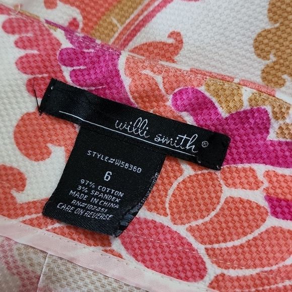 VEUC Sz 6 Fushia Coral Paisley Print Skirt - Picture 10 of 12